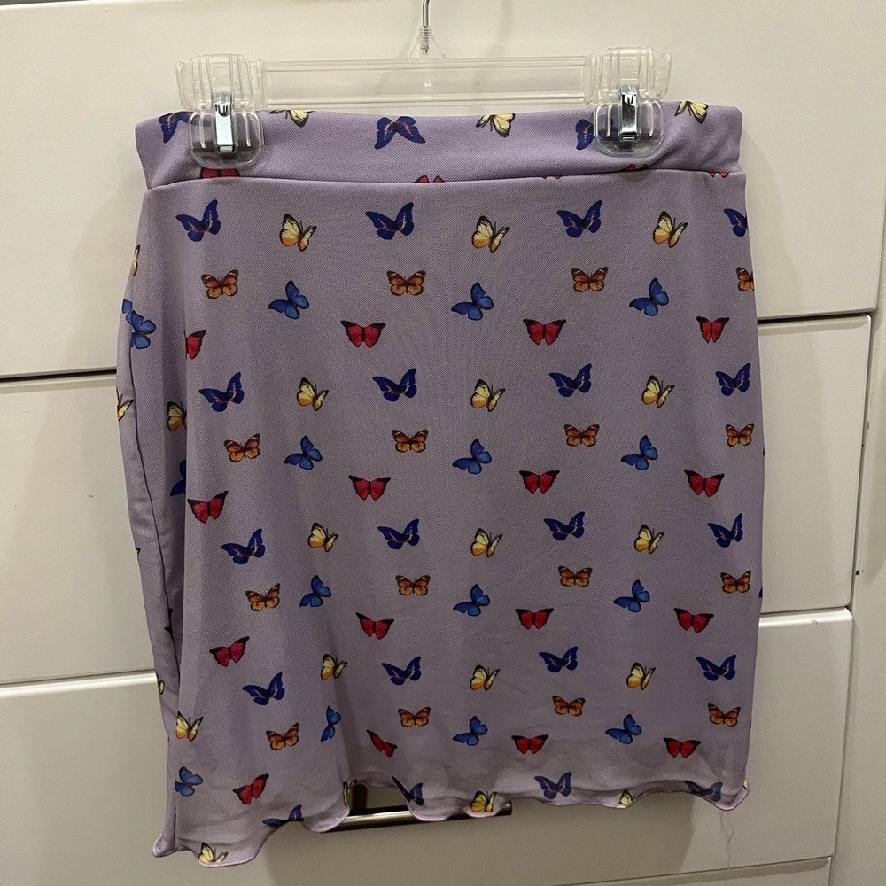 purple butterfly mini skirt!